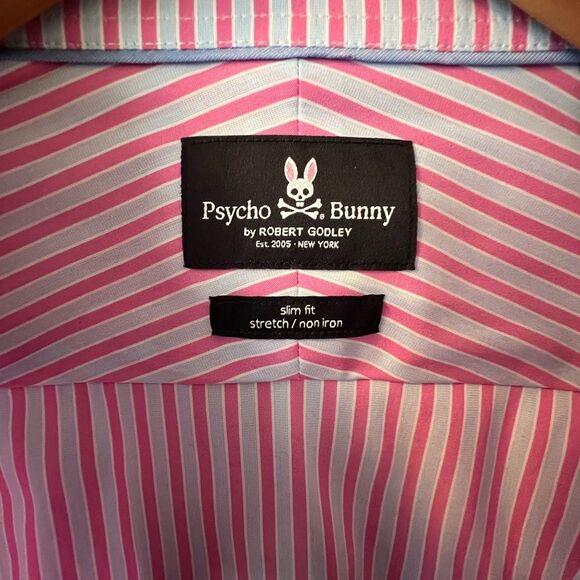 Psycho Bunny Men’s Striped Dress Shirt - Picture 2 of 8